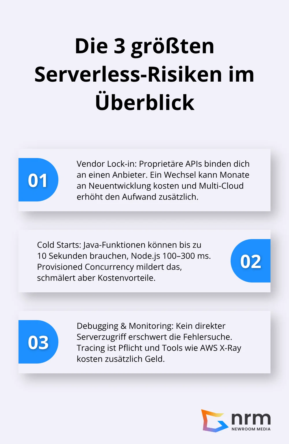 Vendor Lock-in, Cold Starts und Debugging-Herausforderungen kompakt erklärt