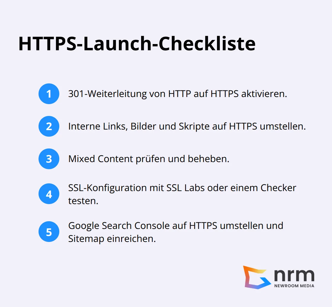 Kompakte Checkliste für die Umstellung auf HTTPS - SSL Zertifikat
