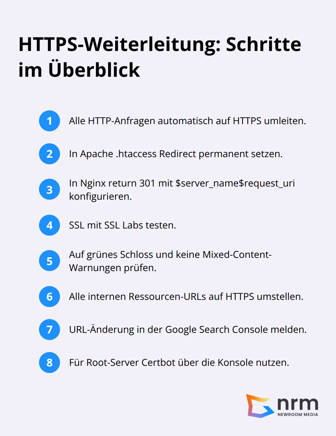 Kompakte Schritt-für-Schritt-Liste zur HTTPS-Weiterleitung - ssl-zertifikat installieren