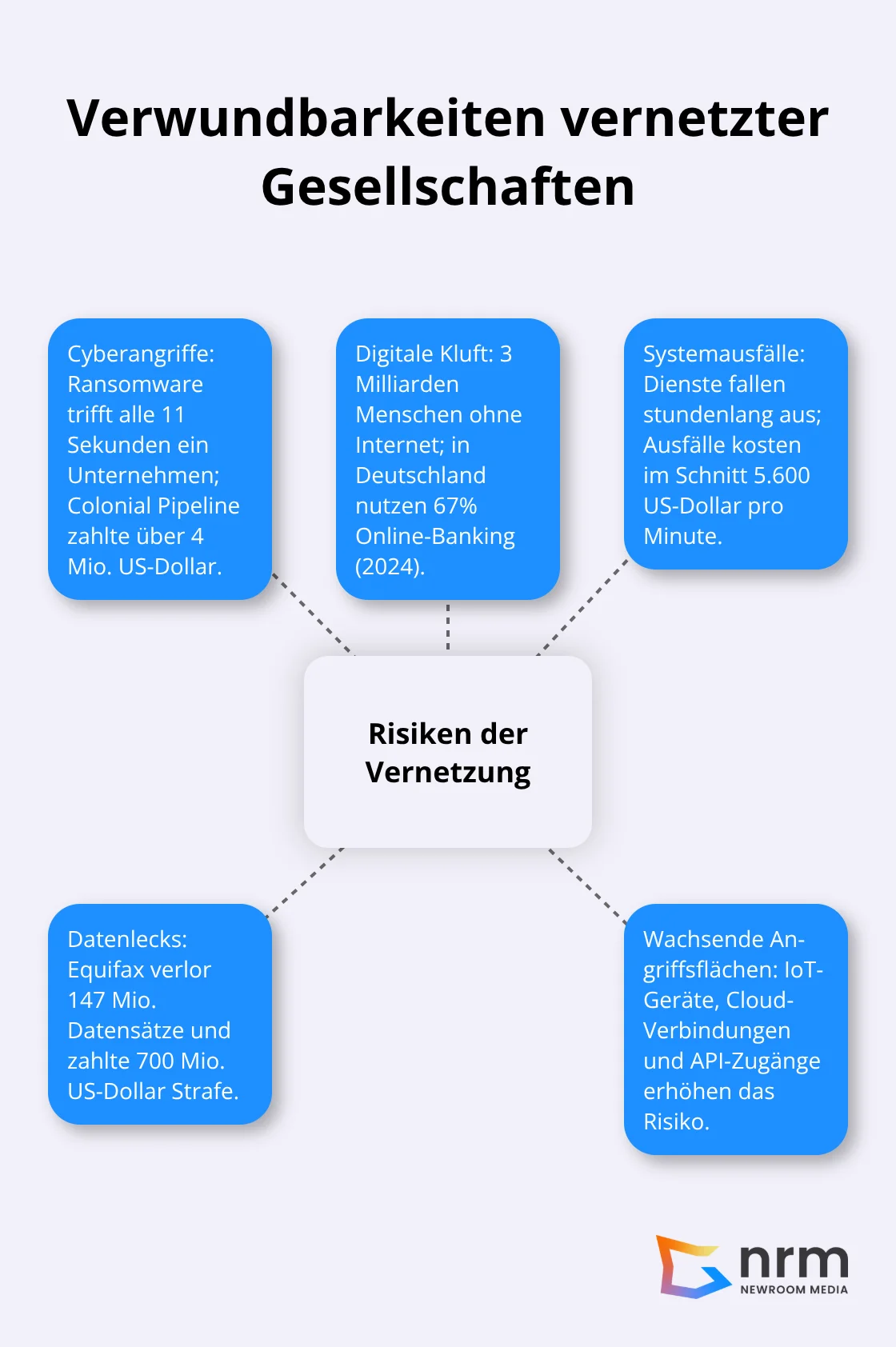 Zentrale Risiken der totalen Vernetzung mit Beispielen aus dem Text - vernetzung welt