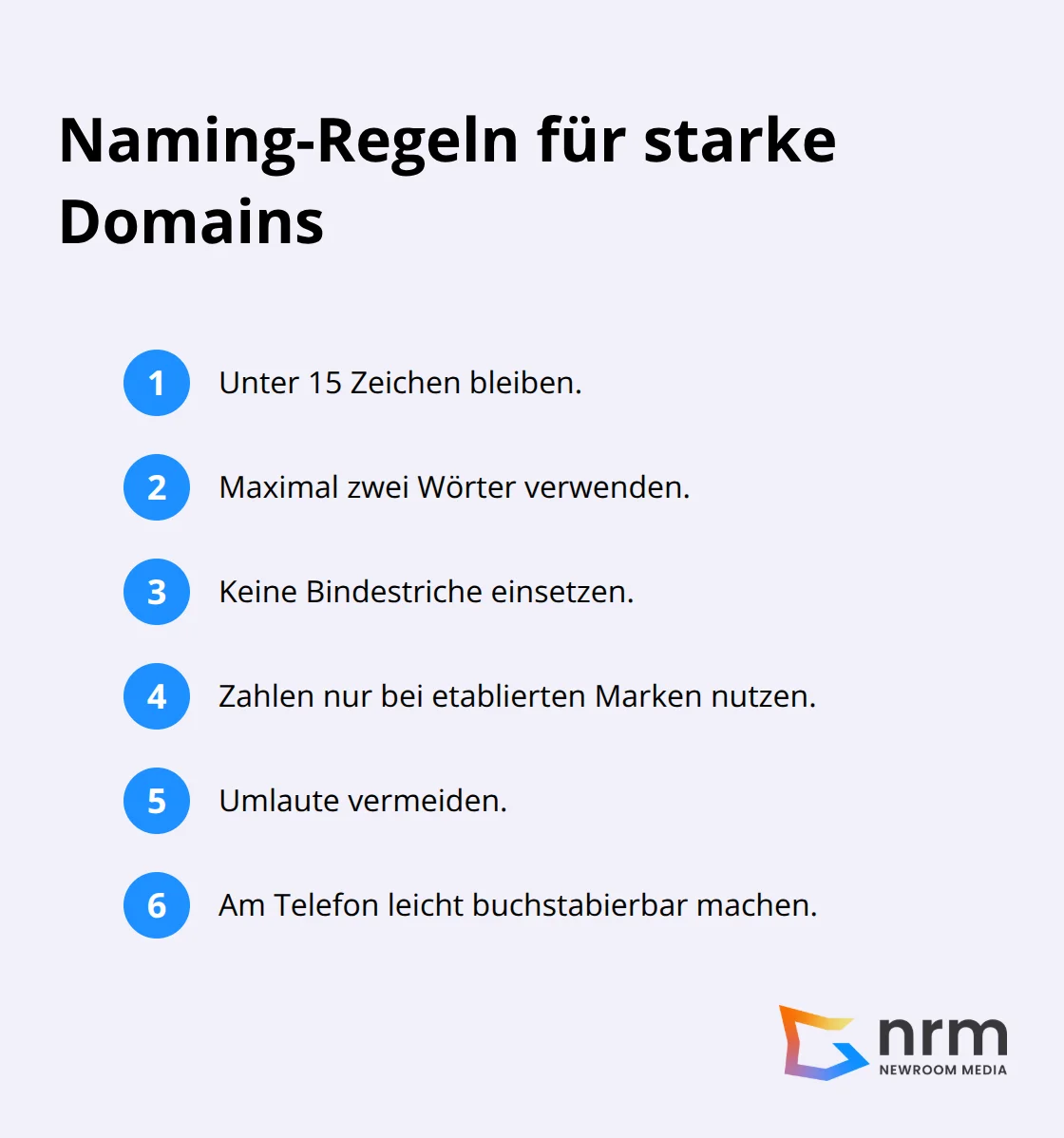 Kompakte Liste mit praxisnahen Regeln für den perfekten Domain-Namen - was ist eine domain