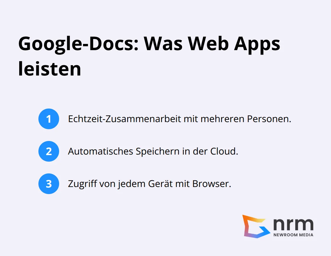 Drei zentrale Funktionen von Web Apps am Beispiel Google Docs - Web App Entwicklung